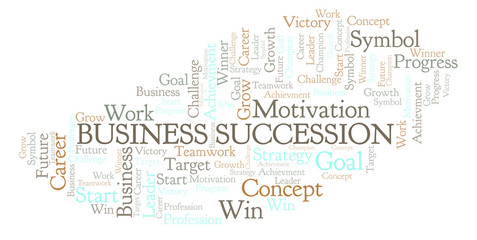 Fototapeta premium Business Succession word cloud.