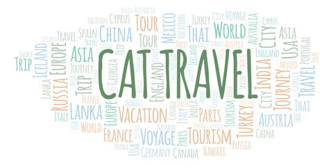 Fototapeta premium Cat Travel word cloud.