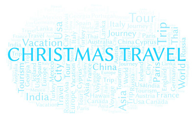 Obraz premium Christmas Travel word cloud.