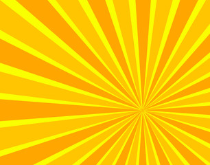 Vector Sun Beams Background, Bright Orange and Yellow Colors.