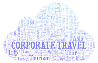 Obraz premium Corporate Travel word cloud.