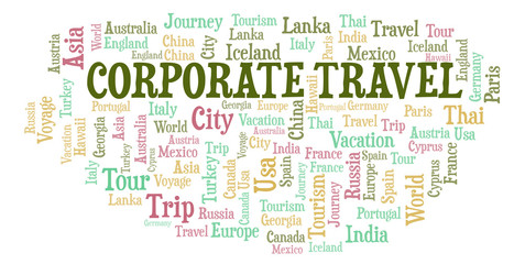 Corporate Travel word cloud.