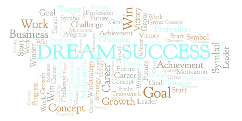 Obraz premium Dream Success word cloud.