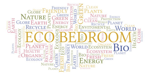 Obraz premium Eco Bedroom word cloud.