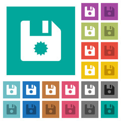 Certificate file square flat multi colored icons
