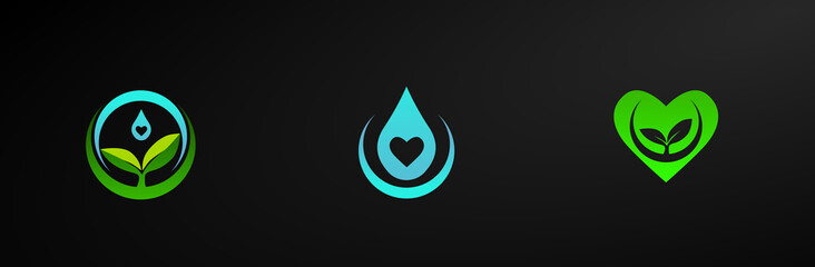  water love icon illustration design
