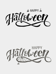 Happy Halloween lettering Calligraphy Brush Text Holiday Vector Sticker Gold