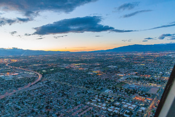 Helicopter aerial view of Las Vegas