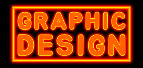 Graphic Design - glowing text on black background