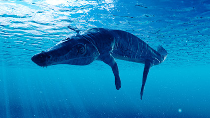 3d rendered illustration of an archegosaurus © Sebastian Kaulitzki