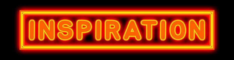Inspiration - glowing text on black background