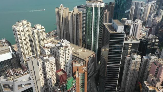 Aerial view of Hong Kong Cityscape