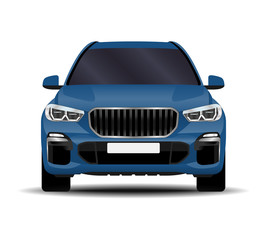 realistic SUV car. front view.
