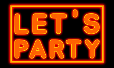 Letγçös Party - glowing text on black background