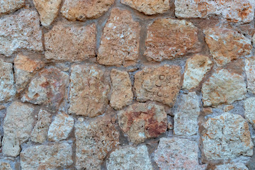 Wall made of natural stone