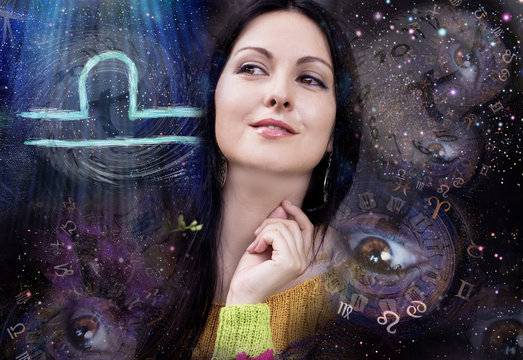 Libra zodiac sign,woman and astrology