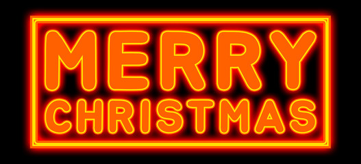 Merry Christmas - glowing text on black background