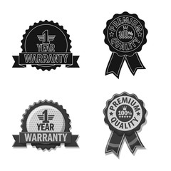 Vector design of emblem and badge logo. Set of emblem and sticker stock symbol for web.