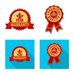 Vector design of emblem and badge logo. Set of emblem and sticker stock symbol for web.