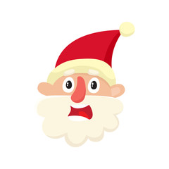 Cute Santa Claus, upset, cartoon vector illustration isolated on white