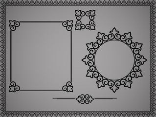 Vintage Set. Floral elements for design monograms, invitations, frames, menus and labels. Graphic design of the website, cafes, boutiques, hotels, wedding invitations.