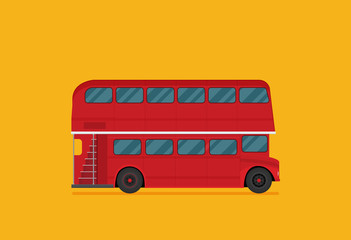 A vector illustration of a red london bus