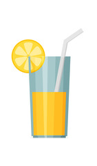 Juice glass icon. Flat icon. Vector illustration