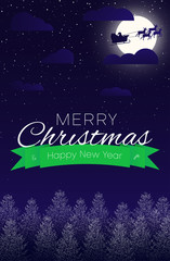 Fototapeta na wymiar Merry Christmas and Happy New Year card with Santa Claus.