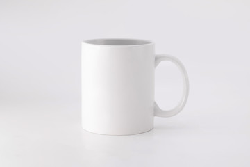 Ceramic mug on white background. Blank drink cup for your design.