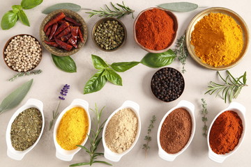 Fototapeta na wymiar Spices and herbs.