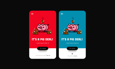 It's a Pig Deal Sale Page Design with Cute Piggy Bank Illustration Gold Coins 