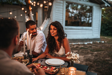 Friends at the dinner