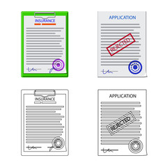 Isolated object of form and document sign. Collection of form and mark stock vector illustration.