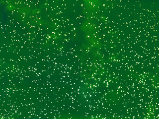Green background – starry sky, bubbles