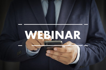 WEBINAR man hand on table Business, coffee, Split tone