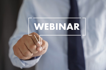 WEBINAR man hand on table Business, coffee, Split tone