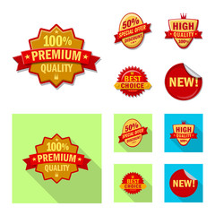 Isolated object of emblem and badge icon. Collection of emblem and sticker stock vector illustration.