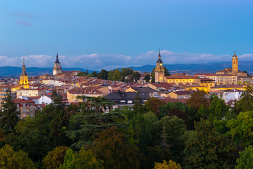 Downtown of Vitoria-Gasteiz at dusk, Spain