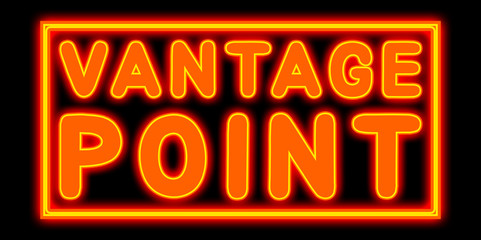 Vantage Point - glowing text on black background
