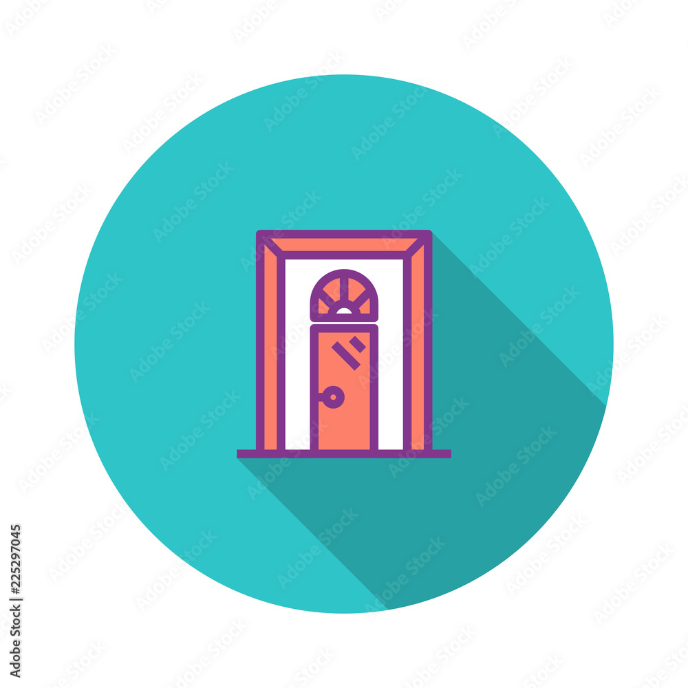 Sticker entrance door flat icon