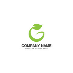 Green logo with initial letter G design vector
