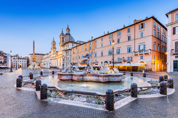 Rome, Italy. The Moor Fountain at Piazza Navona.