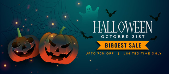 spooky halloween pumpkins with bats and ghost elements