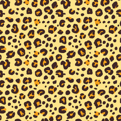 Seamless vector pattern with leopard skin, animal print design