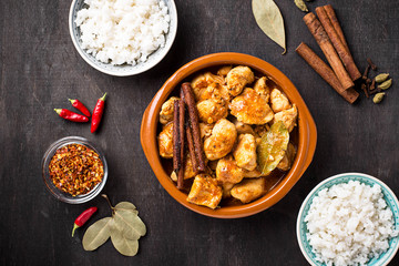 Chicken tikka masala. Traditional Indian dish