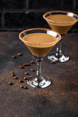Chocolate martini cocktail or Irish cream liquor 