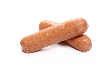 Sausages isolated on white background
