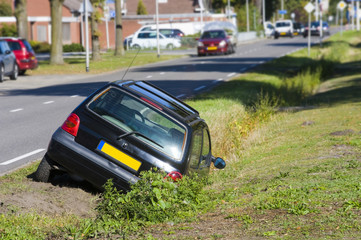 Car in ditch
