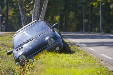 Car in ditch