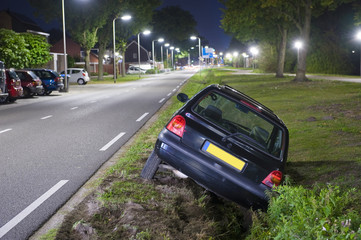 Car in ditch